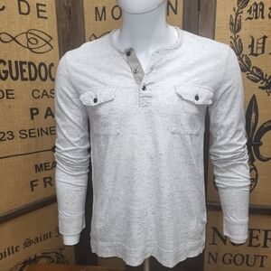 Vince Men's Gray Henley Shirt, M